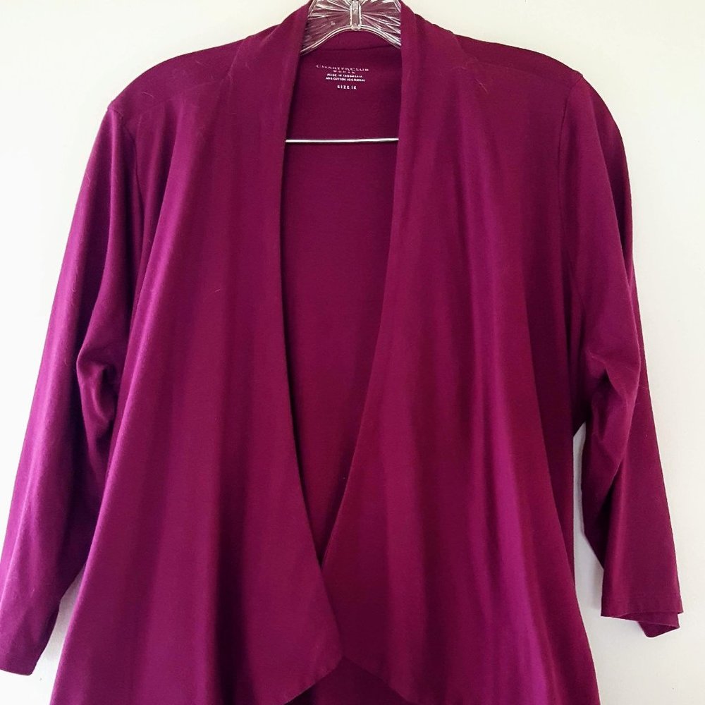 NWOT Charter Club drape front jacket